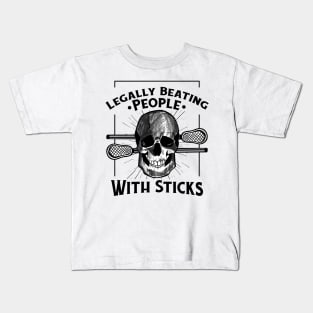 Legally Beating People With Sticks Funny Lacrosse Player Kids T-Shirt